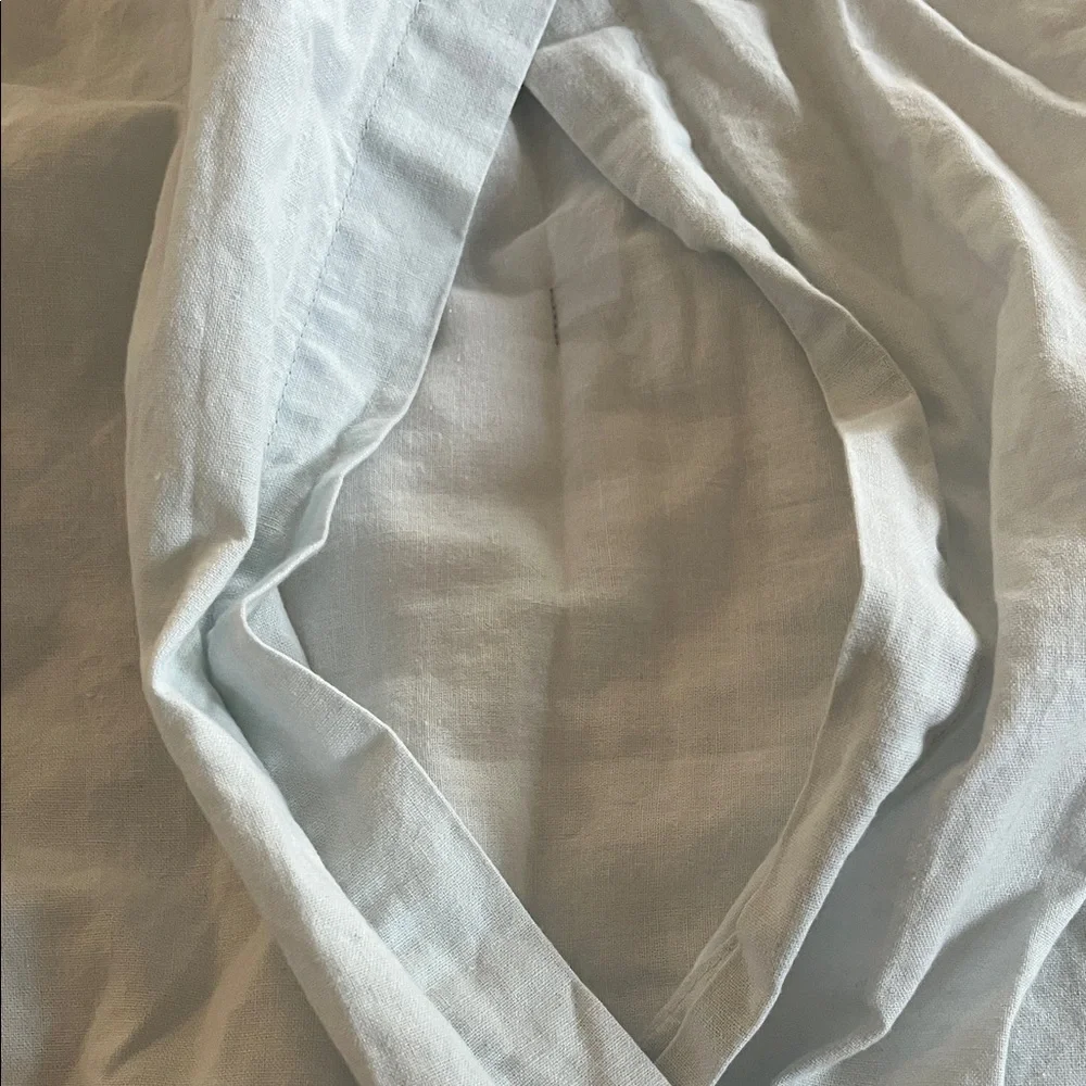 Pottery barn Belgian flax tufted blue frost standard size